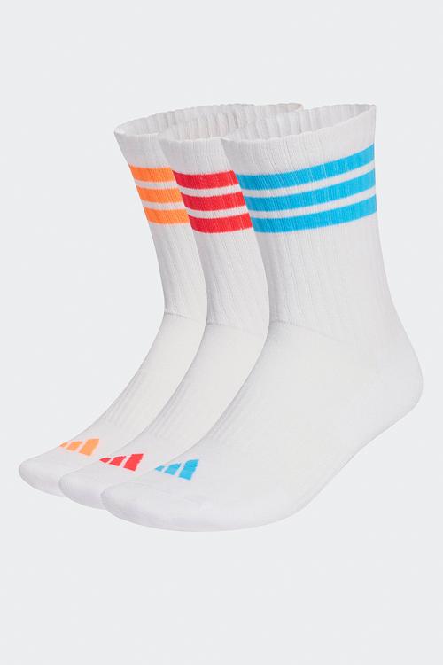 3-Stripes Crew Socks 3 Pk- - White/Lucid Orange/lucid red