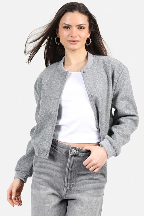 Ladies Bonded Bomber Jacket - Grey