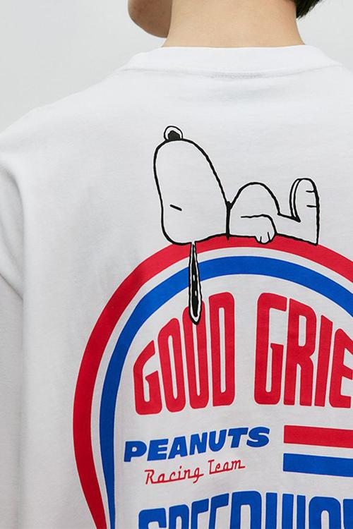Loose fit printed t-shirt - white snoopy