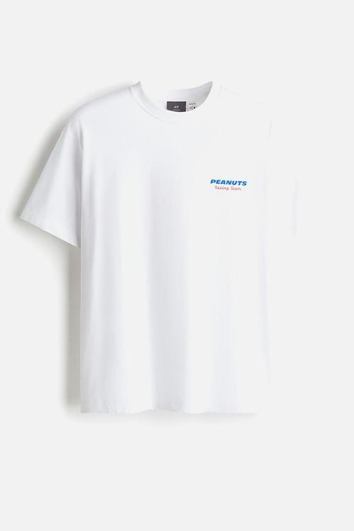 Loose fit printed t-shirt - white snoopy