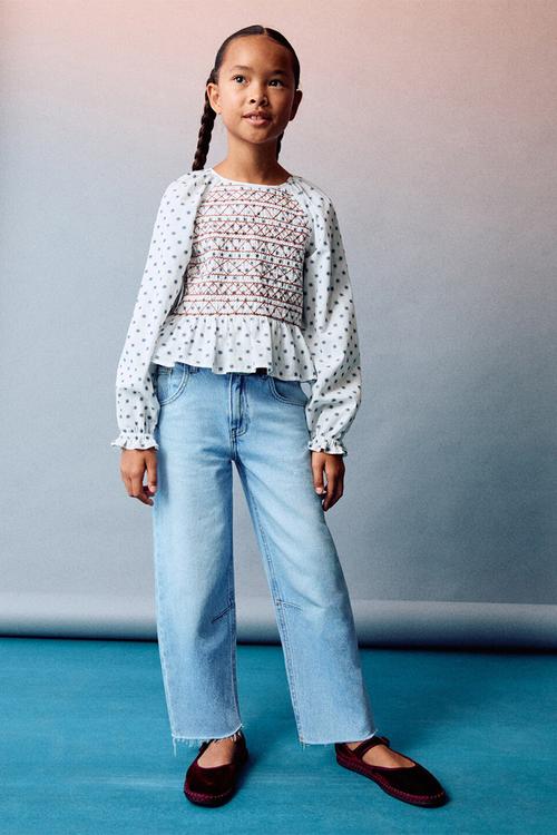 Jeans balloon - open blue