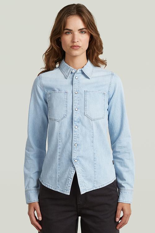 Kick Slim Shirt l\s wmn - Sun faded blue mist