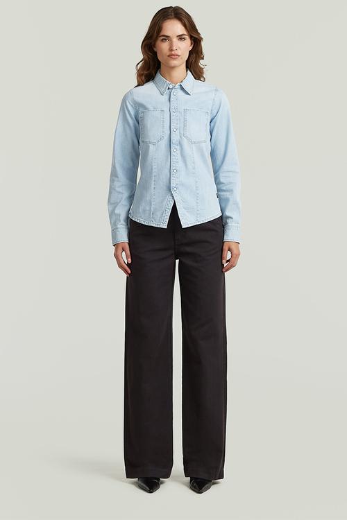 Kick Slim Shirt l\s wmn - Sun faded blue mist