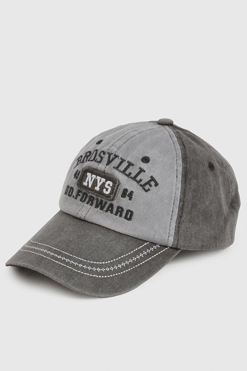 Acid Wash Distressed Slogan Cap- Grey