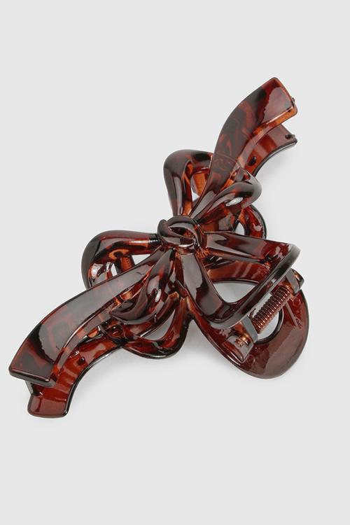 Bow Detail Claw Clip- Brown