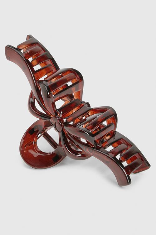 Bow Detail Claw Clip- Brown
