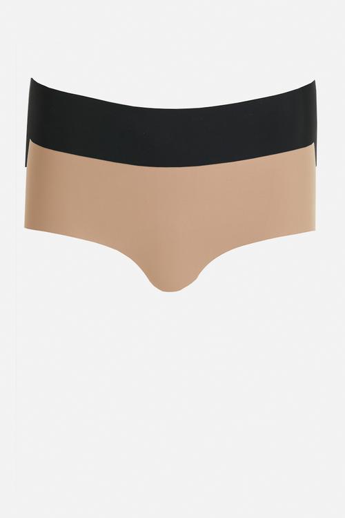 Invisible boyleg brief 2 pk - black/maple sugar
