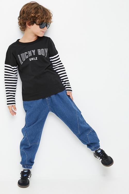 Lucky boy tee - white/black