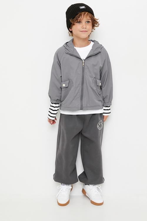 Hooded jacket - charcoal