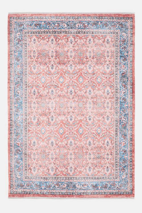 Eve Plush Woven Floral Rug Rust