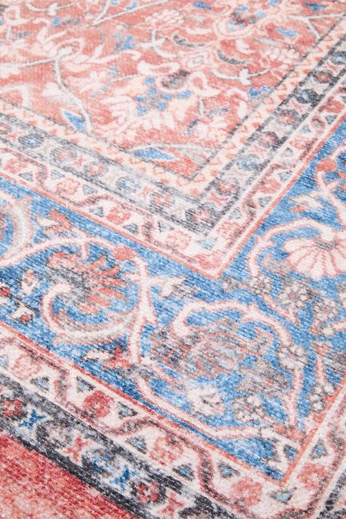 Eve Plush Woven Floral Rug Rust