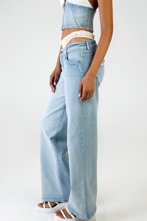 Nicole: Low Waist Wide Leg - Light Vintage