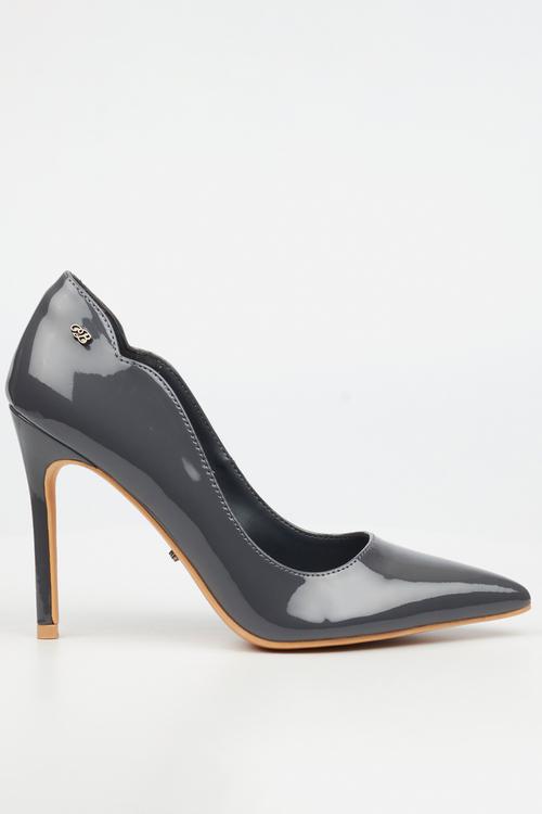 Lola 1 classic scallop heel - charcoal