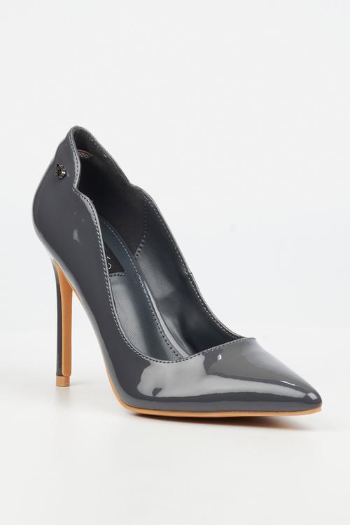 Lola 1 classic scallop heel - charcoal