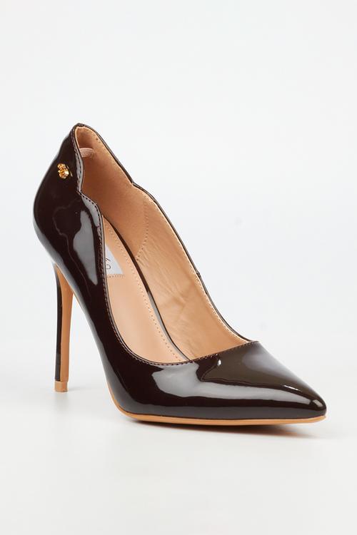 Lola 1 classic scallop heel - chocolate