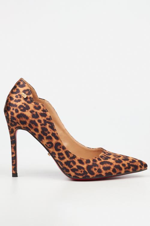 Lola 58 classic scallop heel - leopard