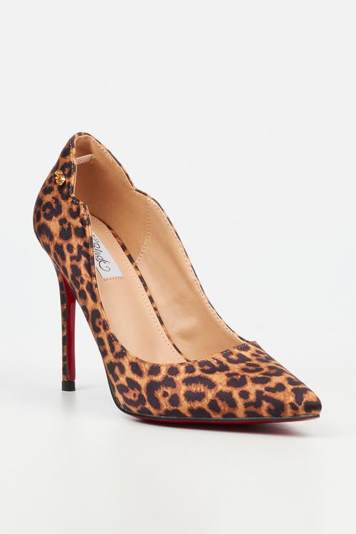 Lola 58 classic scallop heel - leopard