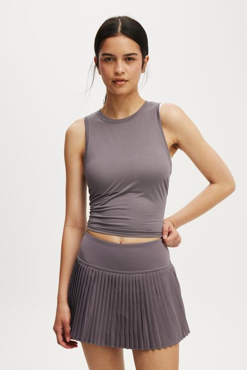 Active Open Back Muscle Tank - Violet Grey