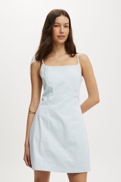 Seamed mini dress - seaside blue