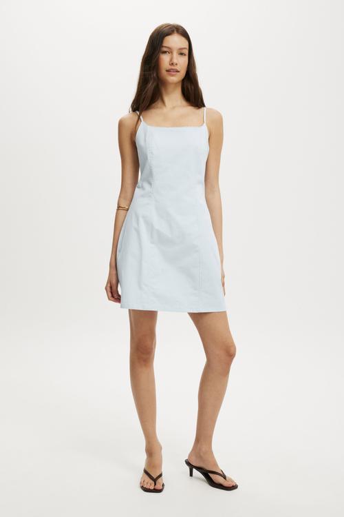 Seamed mini dress - seaside blue