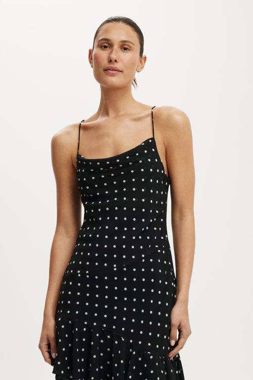 Bridget midi dress - black polka dot