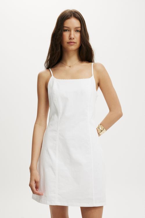 Seamed mini dress - white