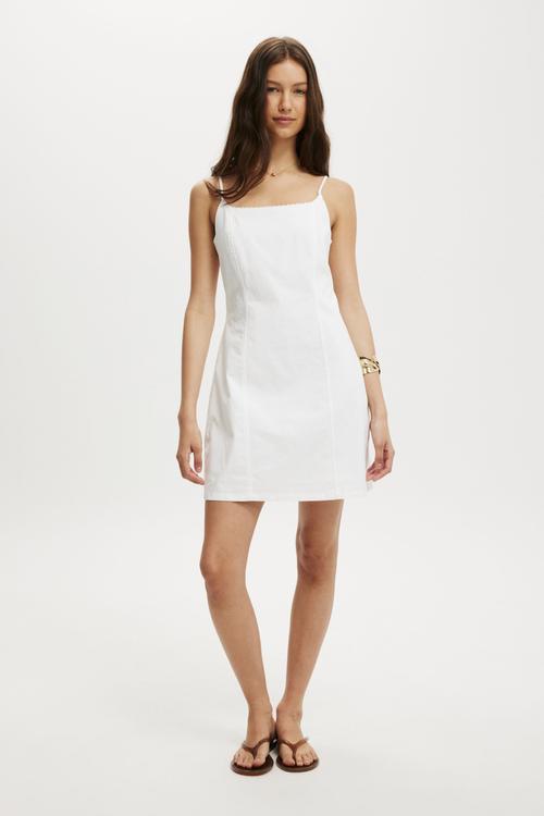 Seamed mini dress - white