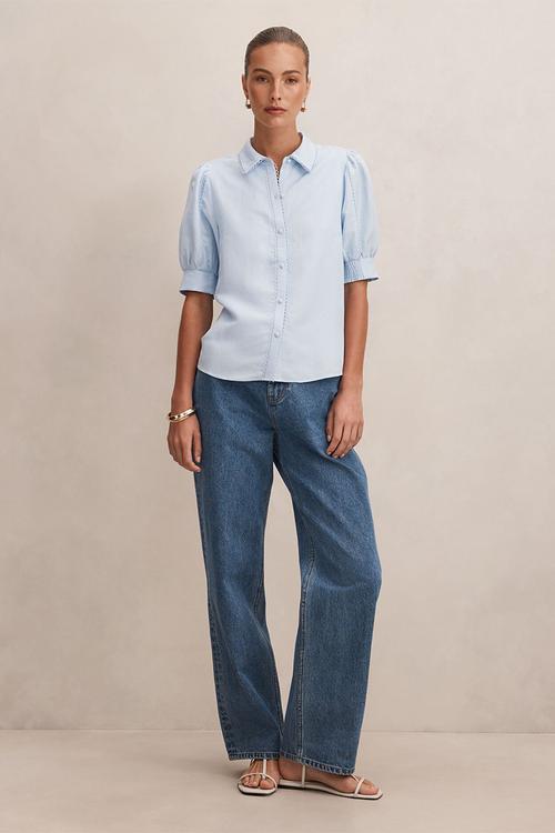 Finley trim detail blouse in icicle 