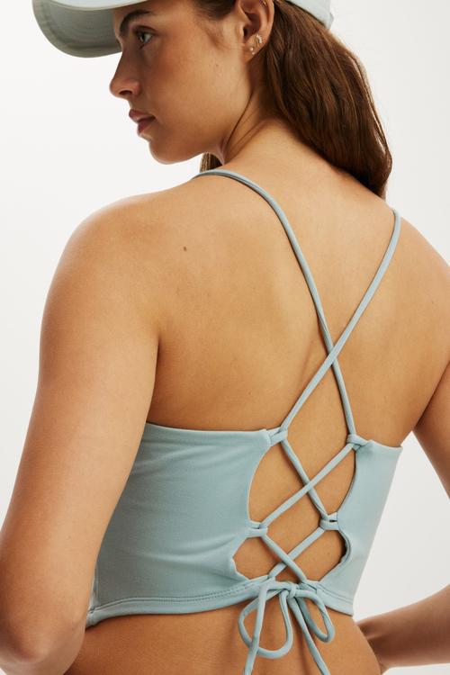 Ultra Soft Contour Strappy Back Tank - Teal Mist
