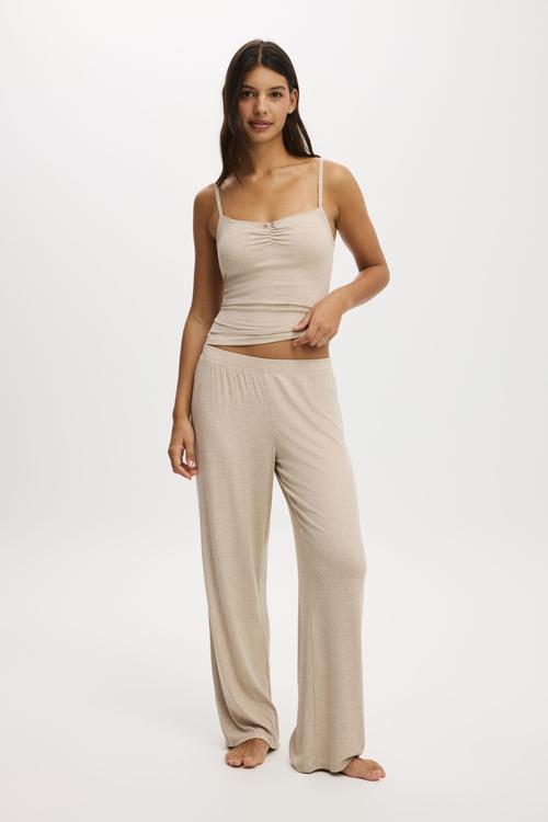 Sleep recovery picot cami - sesame marle