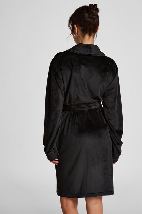 Robe short velours quilt - black