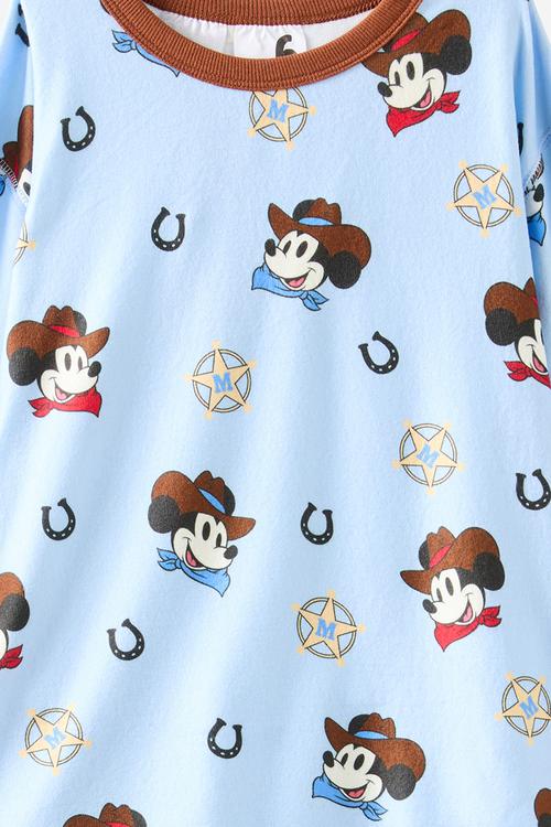 Chuck long sleeve pyjama set -lcn sis dawn blue /western mickey