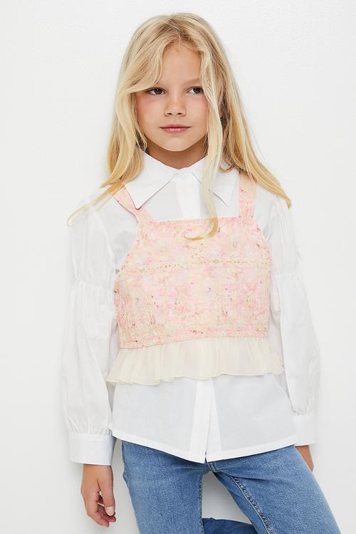 Shirt & floral printed cami - white/multi