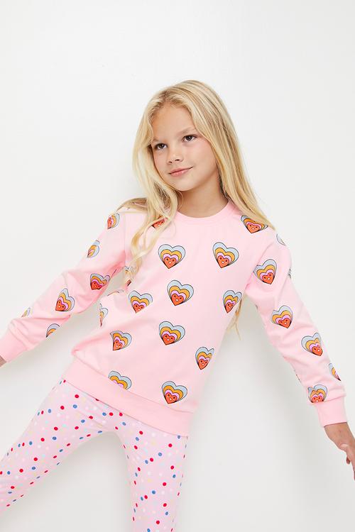 Printed sweatshirt - pink/hearts