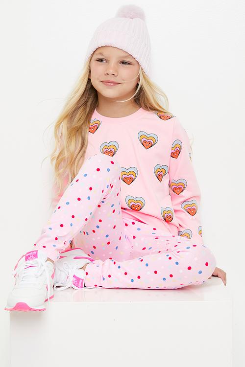 Printed sweatshirt - pink/hearts