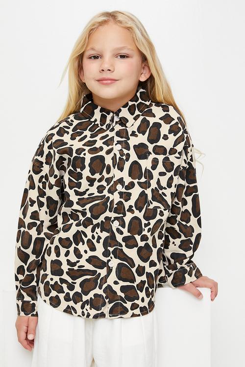 Leopard printed button down shirt - multi
