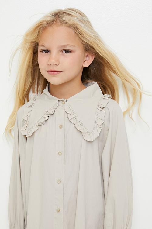 Peterpan collar dress - beige