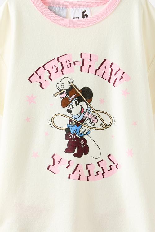 Dani Short Sleeve Pyjama Set Licensed - Lcn Dis Dark Vanilla/Yee-Haw Y'All Minnie