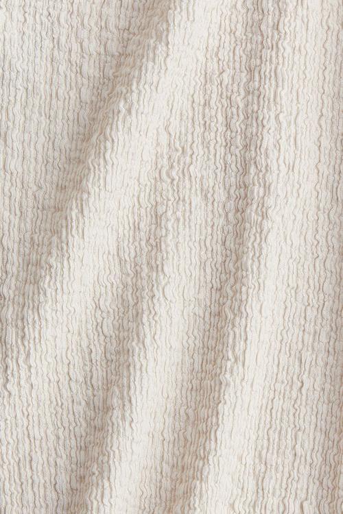 Overlock-detail crinkled dress - light beige 