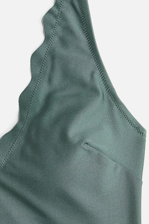 Padded-cup swimsuit - dusty green