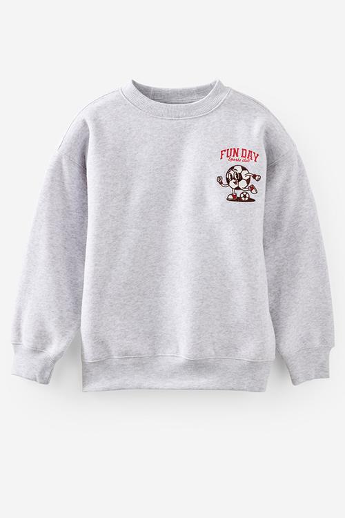 Sammy Oversize Crew - Grey Marle/Storm Green/Good Days