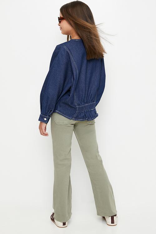 Denim crew top - blue