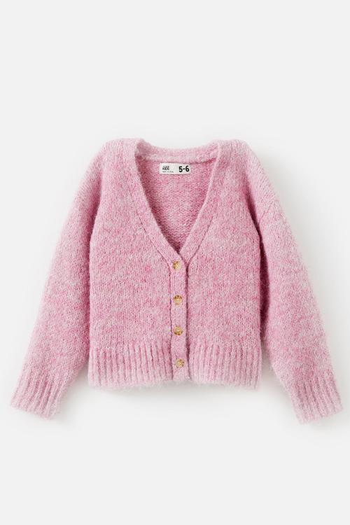 Vera vee neck cardigan - marshmellow marle