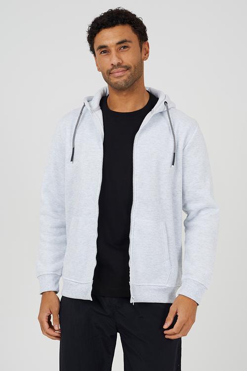 Full Zip Hoodie - Ecru Marl