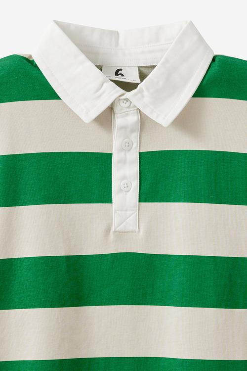 Jersey Rugby Ss Polo W/ Nylon Collar - Deep Mint/Rainy Day Stripe/Chillin Out