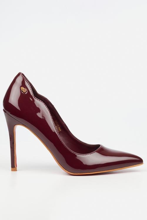 Lola 1 classic scallop heel - plum