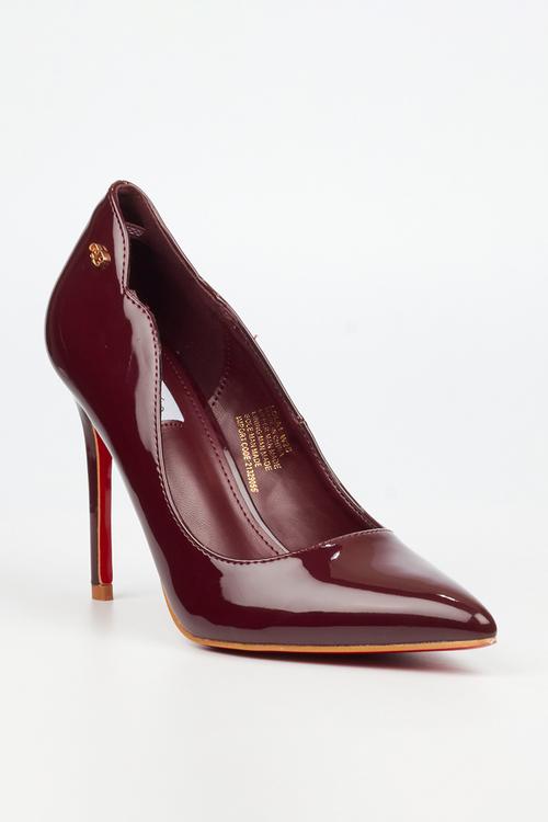 Lola 1 classic scallop heel - plum