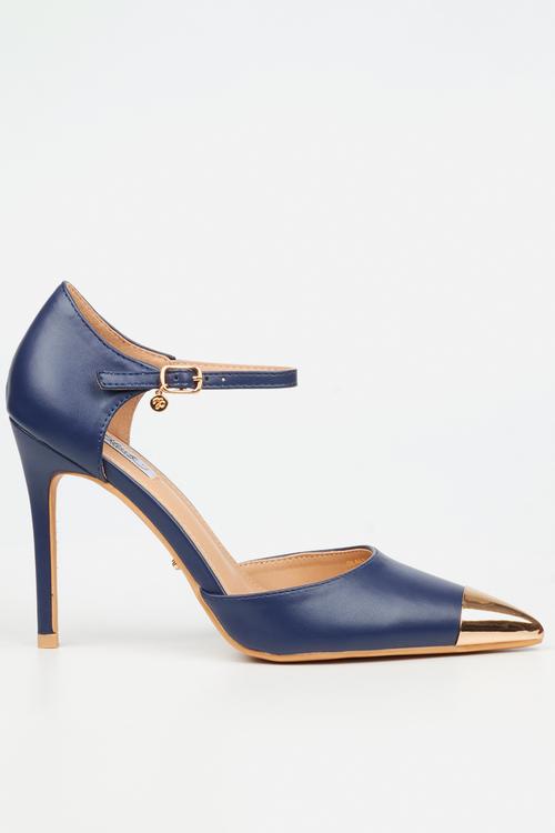 Lola 63 gold toe heel - navy