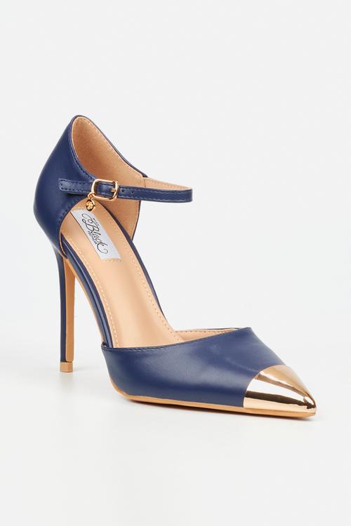 Lola 63 gold toe heel - navy
