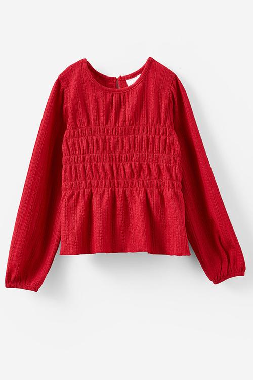 Luna Long Sleeve Top - Varsity Red